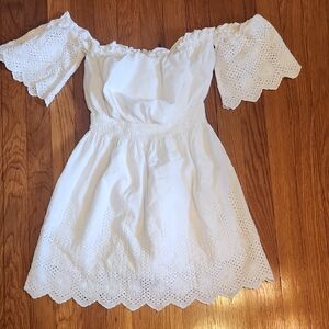 Sugarlips White Off-Shoulder Flutter Sleeve Sundress